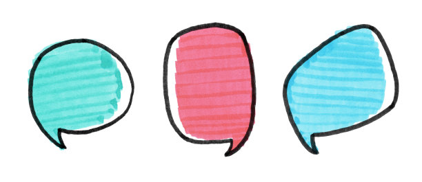 感觉笔交流讲话气泡绘图集素材图片