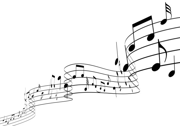 3D音乐音符向上跳舞图片下载