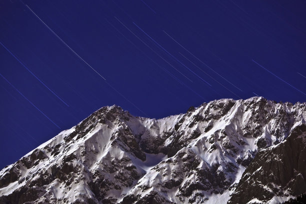 蓝天下白雪皑皑的群山俯瞰图图片下载