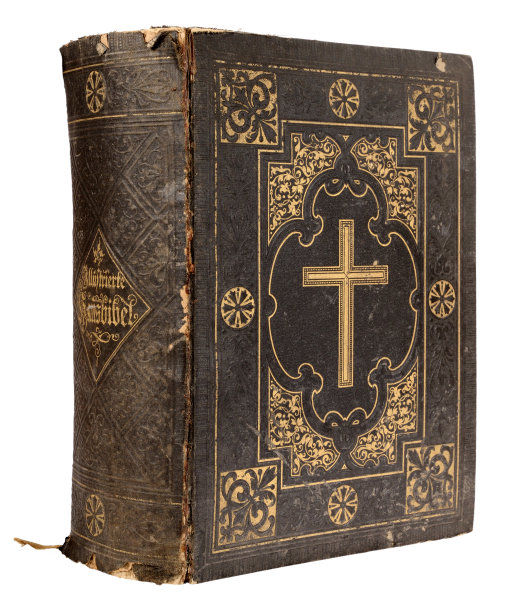 带有书签的古代新教圣经图片下载