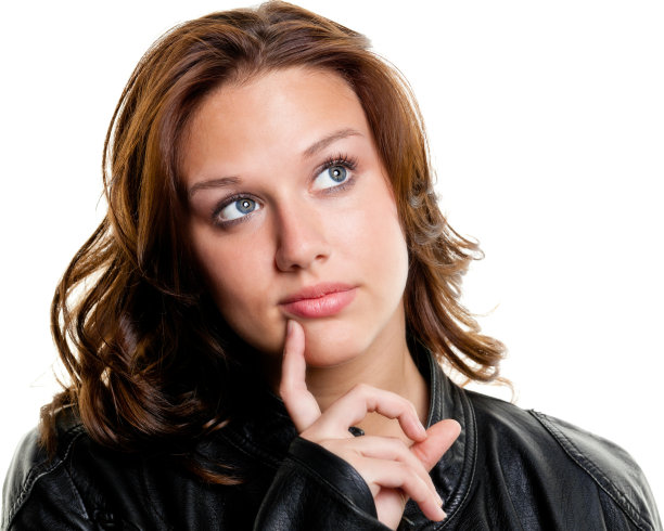 沉思的年轻女子图片下载