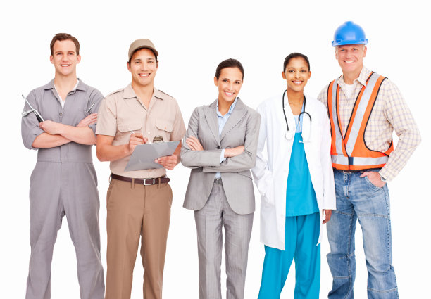 各种职业的微笑的人-孤立的图片下载