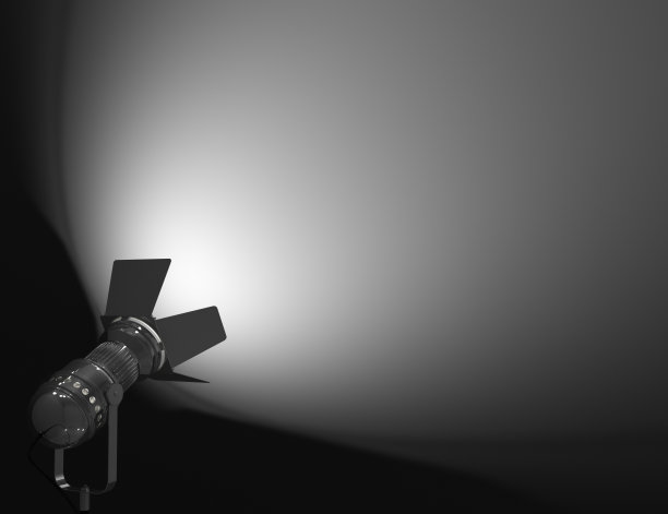 聚光灯照亮的墙壁和舞台灯光图片下载