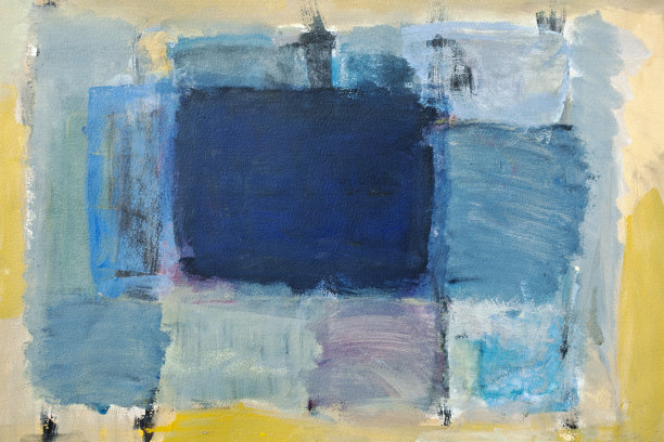 抽象画了蓝色和黄色的艺术背景。图片下载