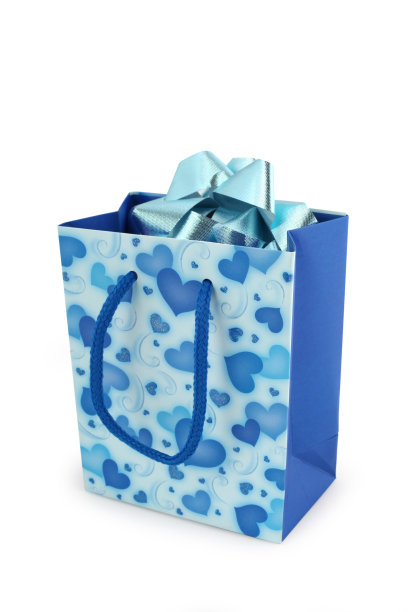 蓝色的礼品袋图片下载