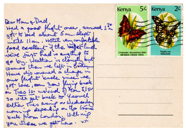 来自肯尼亚内罗毕的明信片，1988年图片下载