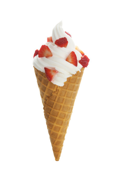 冻酸奶软蛋筒草莓图片下载