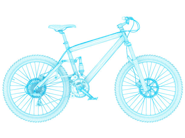 3D草图建筑山地自行车图片下载