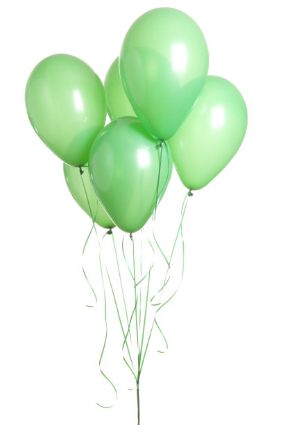 白色背景上的绿色气球图片下载