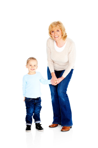 慈祥的祖母和她的孙子的肖像图片下载