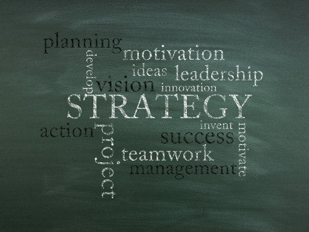 商业战略图在黑板上图片下载