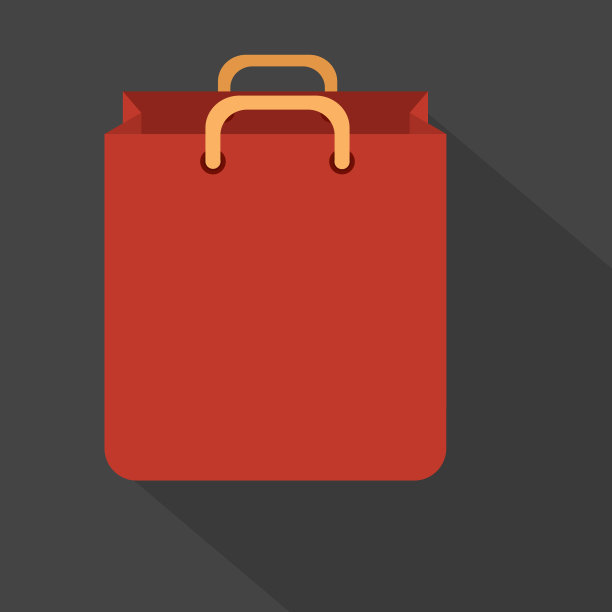 扁平设计的红色购物袋图片下载