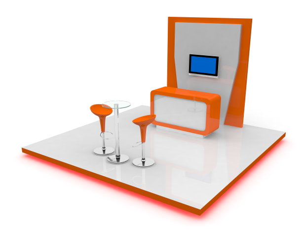 展台以白色为背景。图片下载