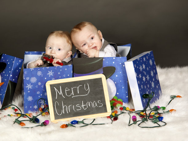 圣诞节的双胞胎图片下载