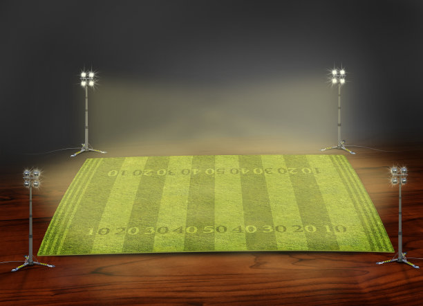 草地上有线条的足球场图片下载