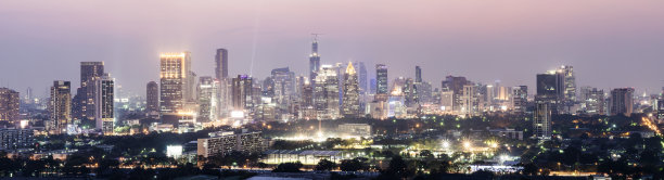 全景鸟瞰图的曼谷天际线泰国图片下载