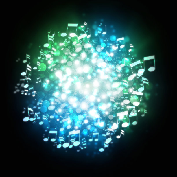 声音爆炸背景与颜色和音符素材图片