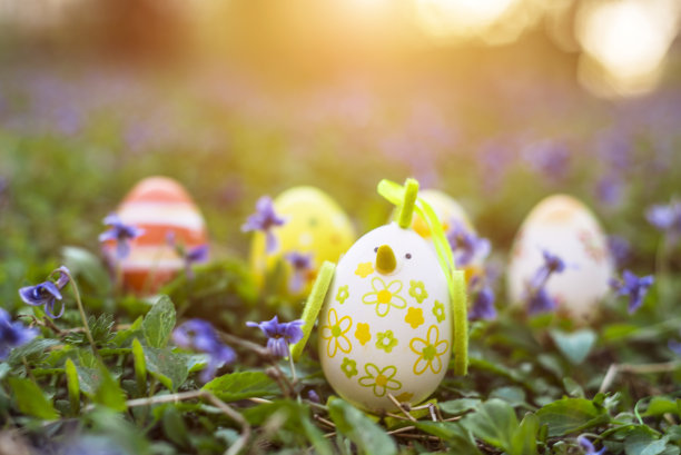 复活节兔子和彩蛋图片下载