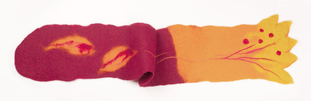 花图案毡围巾图片下载