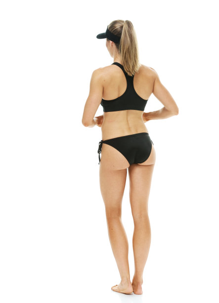 排球运动员站的后视图图片下载