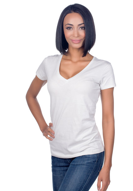 自信的年轻女子腰上肖像图片下载