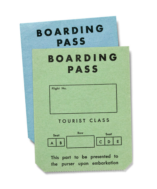 白色的老式登机牌图片下载