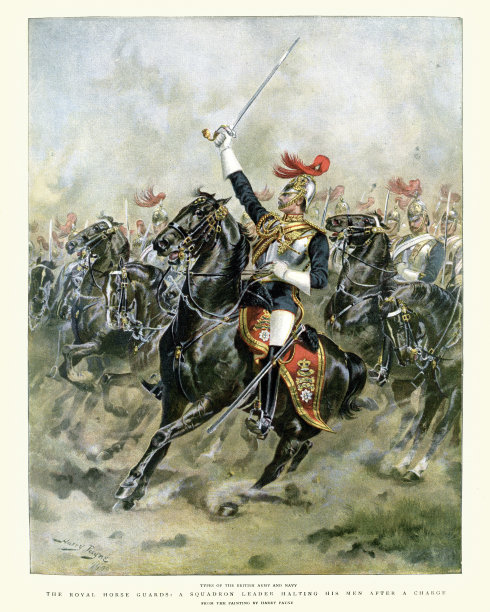 英国军队- 19世纪的皇家骑兵卫队图片下载