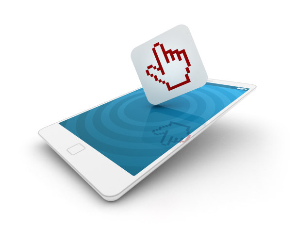 智能手机与手光标图标图片下载