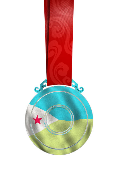 带有吉布提国旗的奖牌图片下载