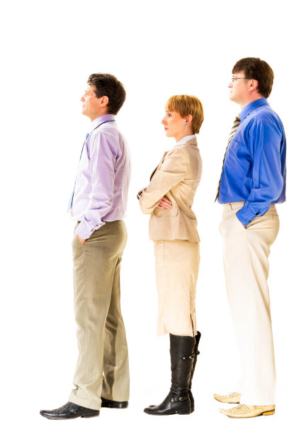 商人们在白色背景下站成一排图片下载