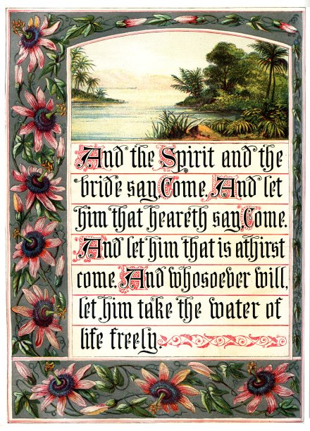 启示录22:17插图圣经文本来自1880年的日记图片下载