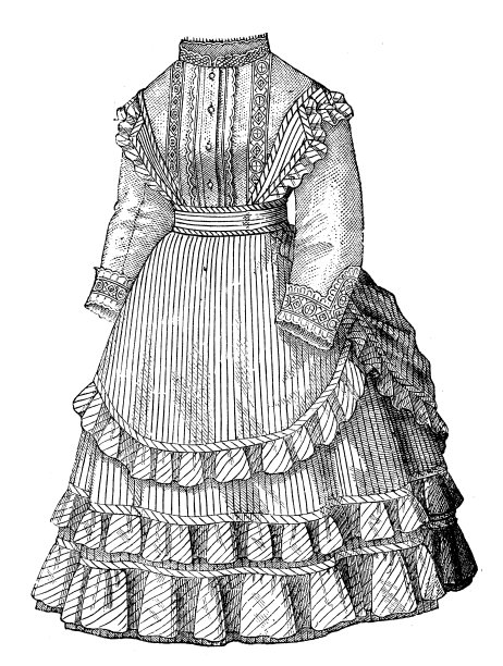 19世纪的时装和发型模特图片下载