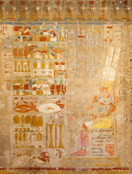 哈特谢普苏特神庙埃及葬礼石碑上的象形文字图片下载