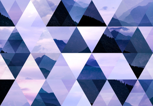 抽象的三角形背景:意大利阿尔卑斯山脉薄雾景观图片下载