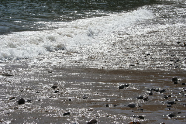 波和鹅卵石图片下载