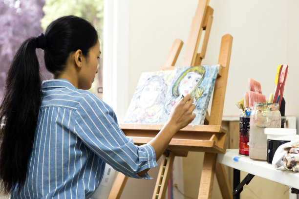 女艺术家油画图片下载