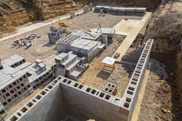 新建筑-基础和混凝土砌块墙基础图片下载