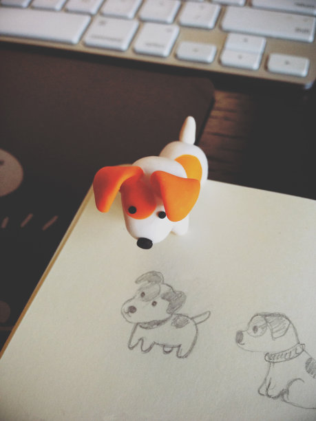 聚合物狗和小狗画图片下载