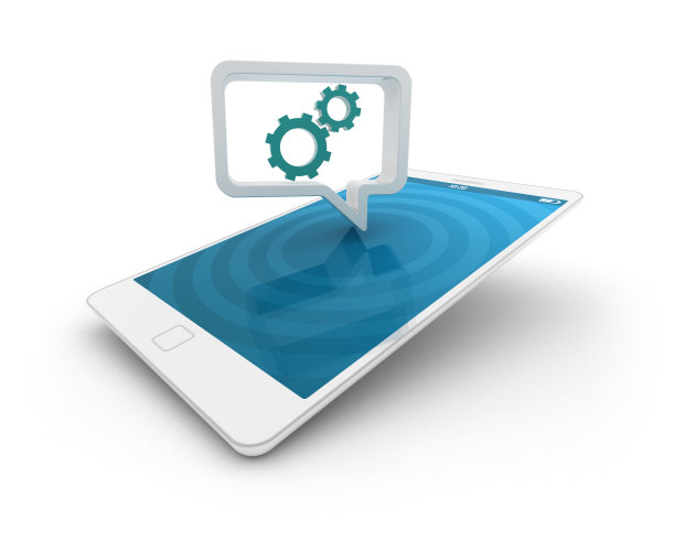 智能手机与语音气泡-齿轮图片下载