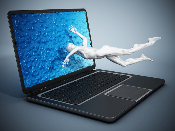 数字字符潜入笔记本电脑屏幕图片下载