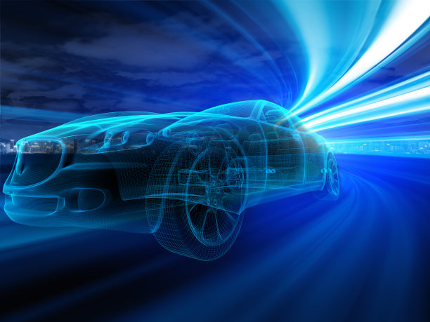 跑车在城市高速公路上超速行驶图片下载