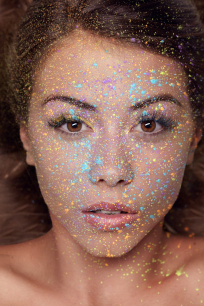 彩色化妆-特写图片下载