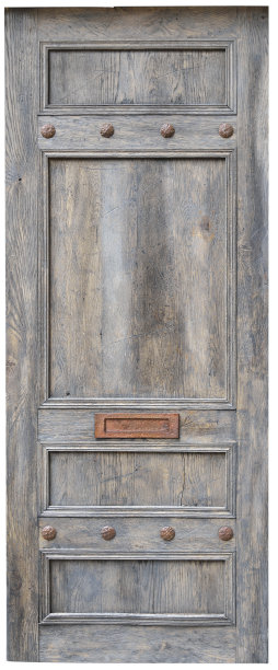 旧木门孤立在白色背景上图片下载