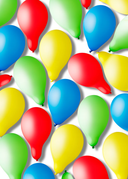 背景色彩鲜艳的气球上的白色图片下载
