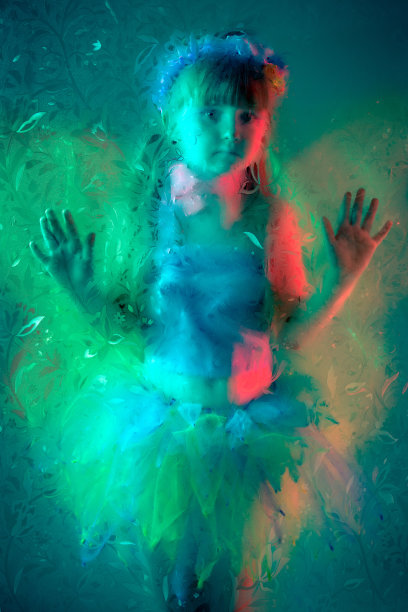 透明屏障后的公主图片下载