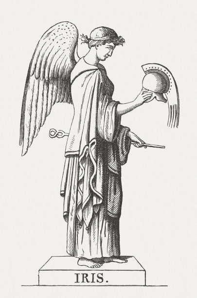 希腊女神艾瑞斯，木刻，1878年出版图片下载