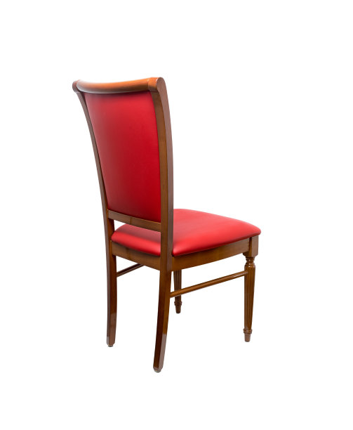 旧风格的红色皮革古董椅子孤立图片下载