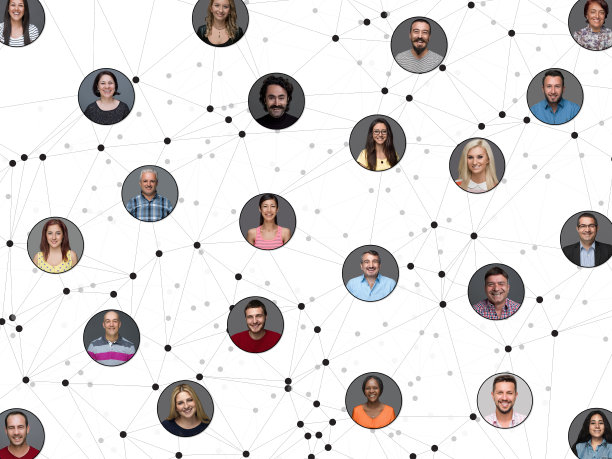 网络肖像用线连接图片下载