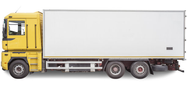 黄色卡车上的白色图片下载