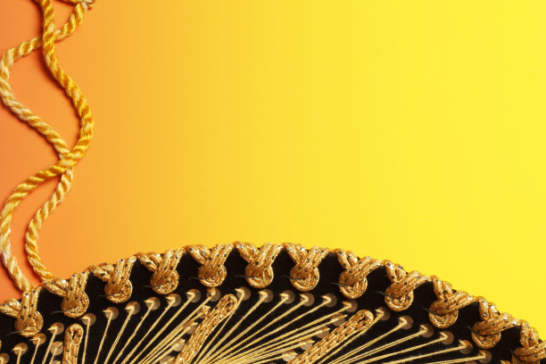 黄色和黑色宽边帽在明亮的黄色背景图片下载